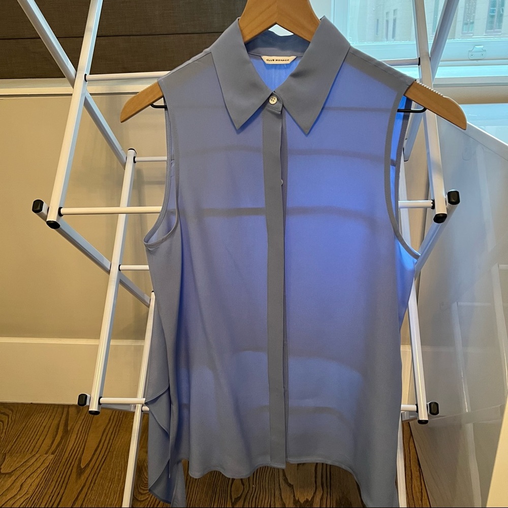 Blue silk Club Monaco shirt - XS